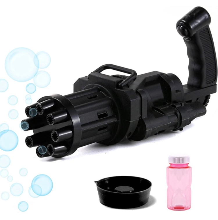 Photo 1 of Gatling Bubble Machine Gun, 8-Hole Automatic Bubble Gun Gigantic Rich Bubbles, Cool Durable Bubble Machine, Screwdriver Included- Perfect Summer Outdoor Activities Toys s for Girls and Boys (Black) 2 guns 