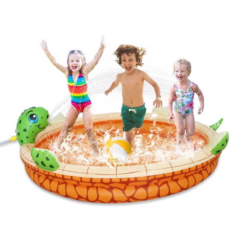 Photo 1 of Inflatable Sprinkler Pool for Kids - Large 68" Kiddie Pool,3 in 1 Tortoise Sprinkler Swimming Pool for Toddler Indoor & Outdoor,Splash Pad Summer Water Toys for 2 3 4 5 6 Year Old Girls Boys