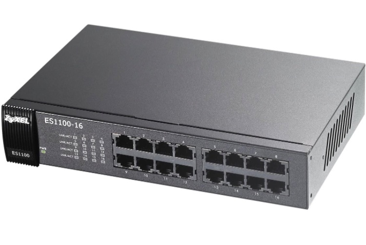 Photo 1 of Zyxel 16-Port Unmanaged Fast Ethernet Switch - Easy Power On/Off [ES1100-16