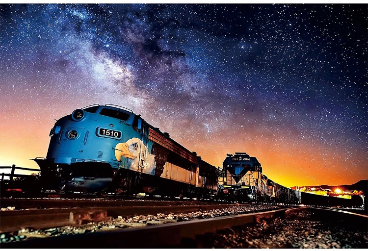 Photo 1 of Ingooood- Jigsaw Puzzle 1000 Pieces for Adult- Fantasy Series- Night Sky Train_IG-1246 Entertainment Wooden Puzzles Toys