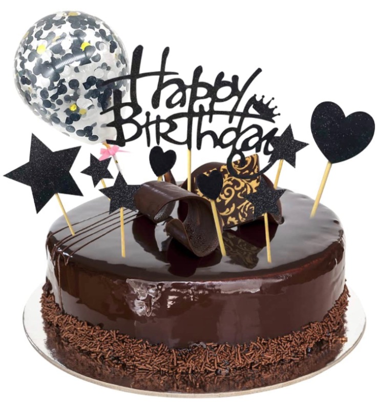 Photo 1 of 28Pcs Happy Birthday Cake Toppers Glitter Black Star Cupcake Toppers Cake Decorations Party Supplies 2 packs 

Muzigs Chocolate Letter Molds and Numbers Chocolate Molds for Cake Decoration, Break-Apart Chocolate Bar Molds, Happy Birthday Cake Decorations 