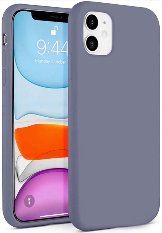 Photo 1 of BEBEN Liquid Silicone Case Compatible with iPhone 11 Case, Gel Rubber Full Body Protection Shockproof Cover Case Drop Protection Case for Apple iPhone 11 6.1 inch (Gray)