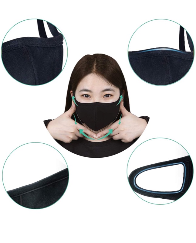 Photo 4 of 3 Pack Face Cover Unisex - Adjustable Reusable Cotton Warm Mouth Cover for Outdoor