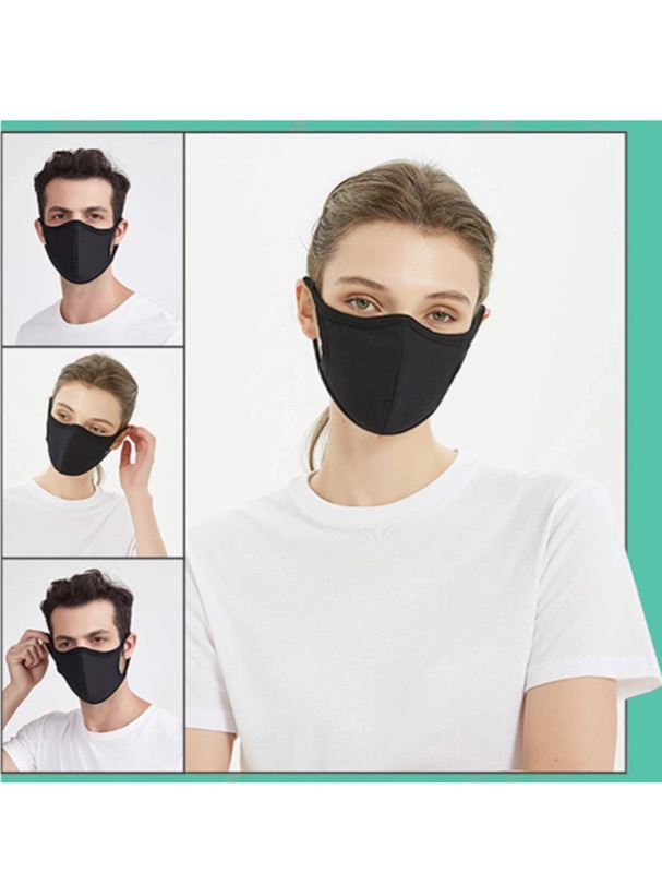 Photo 2 of 3 Pack Face Cover Unisex - Adjustable Reusable Cotton Warm Mouth Cover for Outdoor