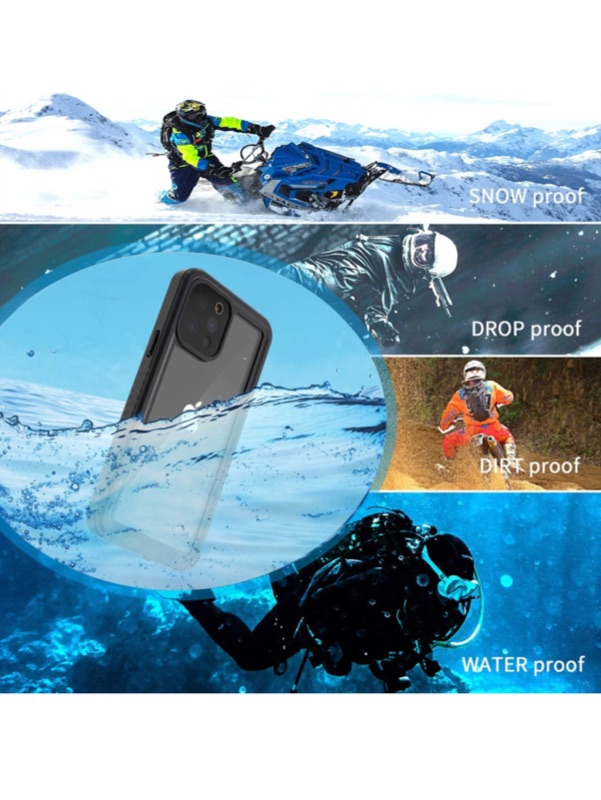 Photo 7 of ERUN Compatible With iPhone 12 Pro Waterproof Case,Compatible With iPhone 12 Pro Case (6.1 inch),Fully Sealed IP68 Waterproof Clear Back Shockproof Dirtproof.