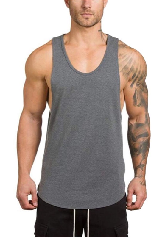 Photo 4 of LUODITO 3 Pack Men's Stringers Bodybuilding Tank Tops Gym Workout Sleeveless Muscle Shirts Fitness Vest