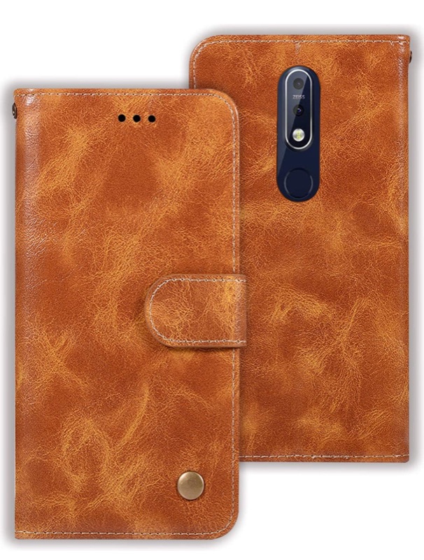 Photo 1 of Zoeirc Nokia 7.1 Case, Nokia 7.1 Wallet Case, PU Leather Wallet Flip Protective Phone Case Cover with Card Slots for Nokia 7.1 Phone (Khaki)