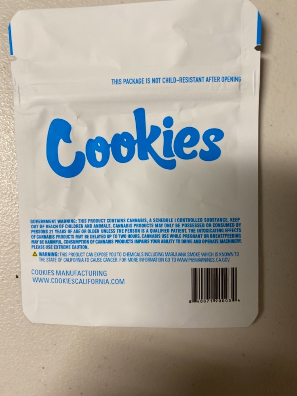 Photo 1 of 25 Pack - Cookies 3.5g EMPTY 4x6 Smell Proof Resealable Mylar Bags Zip Lock Packaging Premium Food Grade Plastic For Food Storage by MylarPacks.com