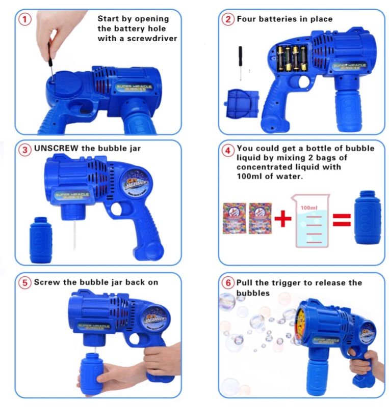 Photo 1 of Hwook Bubble Blaster with Light – LED Bubble Blower Toy | Summer Fun, Outdoor Birthday Party Favors for Kids
