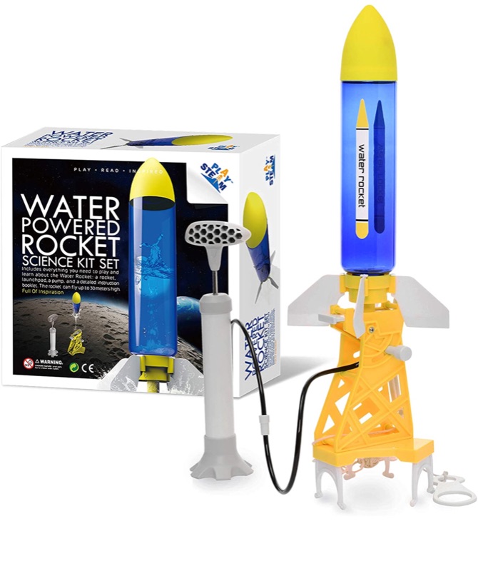 Photo 1 of PLAYSTEAM Outdoor Water Powered Rocket Physics Learning Set-with Rocket Tail, Body and Pump DIY Rocket Science Experiment Kit- Space STEM Outdoor Toys Gift for Kids,Teens, Boys & Girls