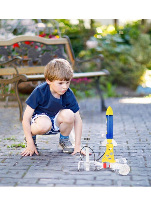 Photo 5 of PLAYSTEAM Outdoor Water Powered Rocket Physics Learning Set-with Rocket Tail, Body and Pump DIY Rocket Science Experiment Kit- Space STEM Outdoor Toys Gift for Kids,Teens, Boys & Girls