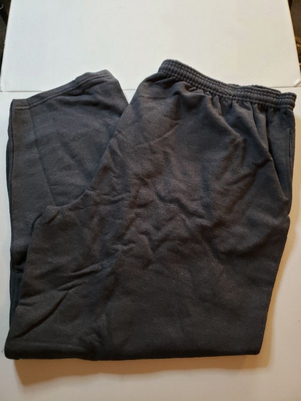 Photo 2 of Hanes Men's EcoSmart Fleece Pant, Slate Heather, Size 3X-Large. 