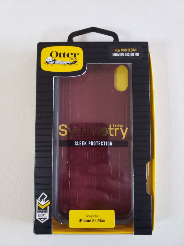 Photo 1 of OtterBox SYMMETRY SERIES Case for iPhone Xs Max - Retail Packaging - FINE PORT (CORDOVAN/SLATE GREY)
