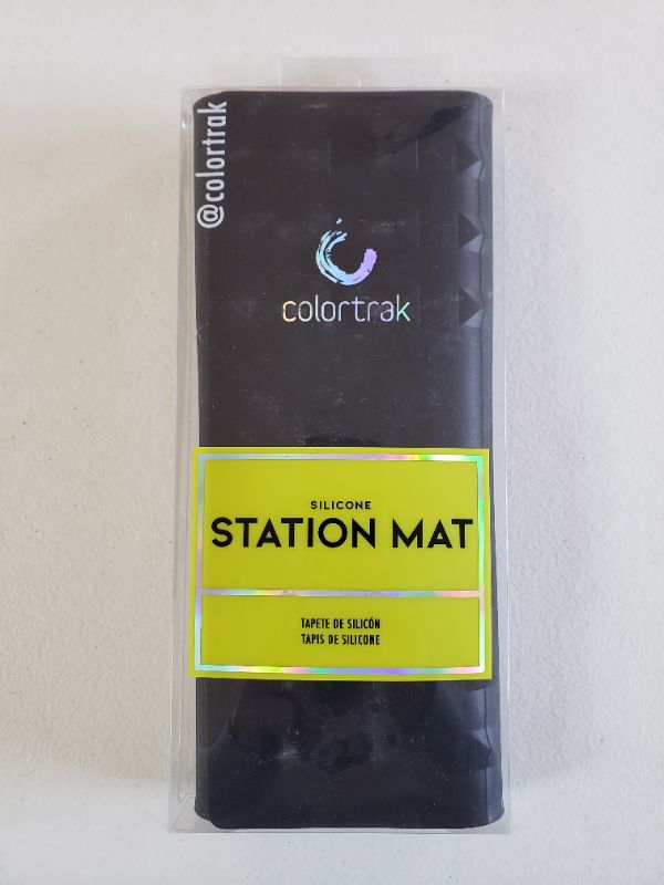 Photo 1 of Colortrak Heat-Resistant Styling Station Mat, Silicone Mat Prevents Work Surfaces from Heat Damage of Styling Tools, Prevent Tool from Falling or Slipping, Black, 9 x 11 inches
