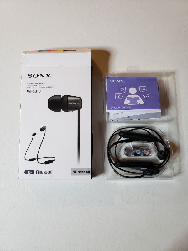 Photo 1 of Sony WI-C310 Wireless in-Ear Headphones, Black (Renewed)
