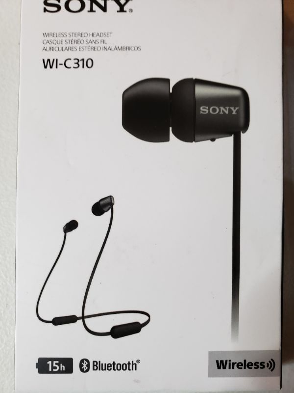 Photo 3 of Sony WI-C310 Wireless in-Ear Headphones, Black (Renewed)
