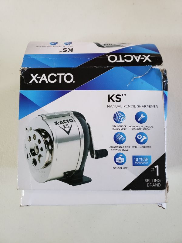 Photo 1 of X-ACTO Ranger 1031 Wall Mount Manual Pencil Sharpener,Silver/Black
