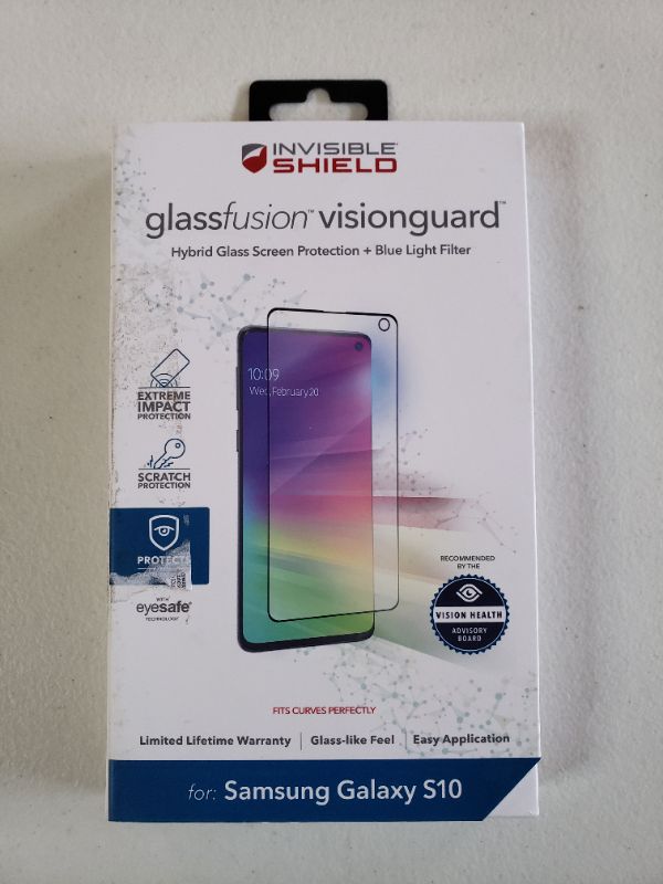 Photo 1 of Invisible Shield Glass Fusion Vision Guard For Samsung Galaxy S10.