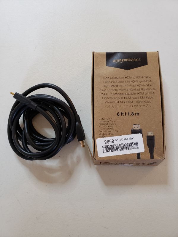 Photo 1 of Mini HDMI to HDMI Cable 6FT, Compatible with Camera, Camcorder, Tablet and Graphics/Video Card, Laptop

