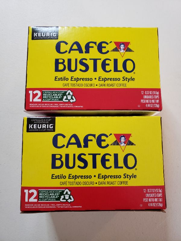 Photo 1 of Café Bustelo Espresso Style Dark Roast Coffee, 12 Keurig K-Cup Pods. Lot of 2.