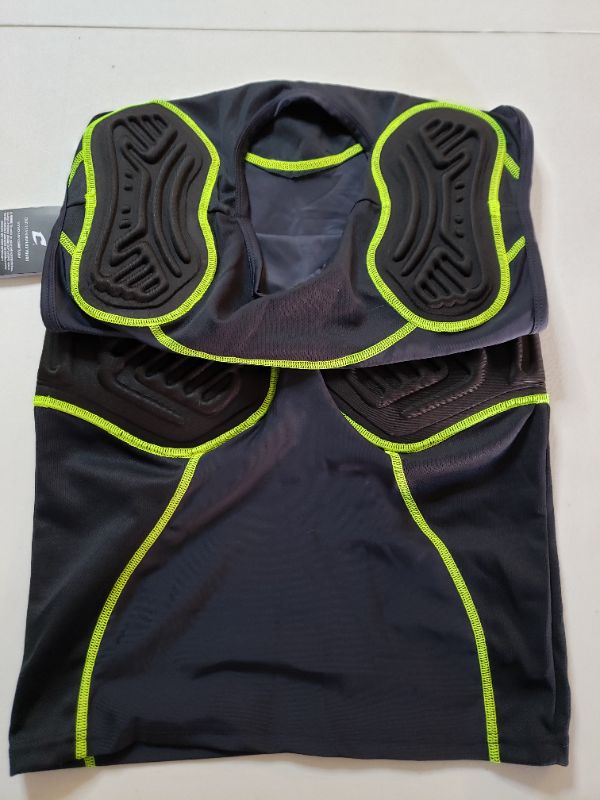 Photo 1 of CHAMPRO Bull Rush Football Compression Shirt w Cushion System Charcoal, Black Inset, Small
