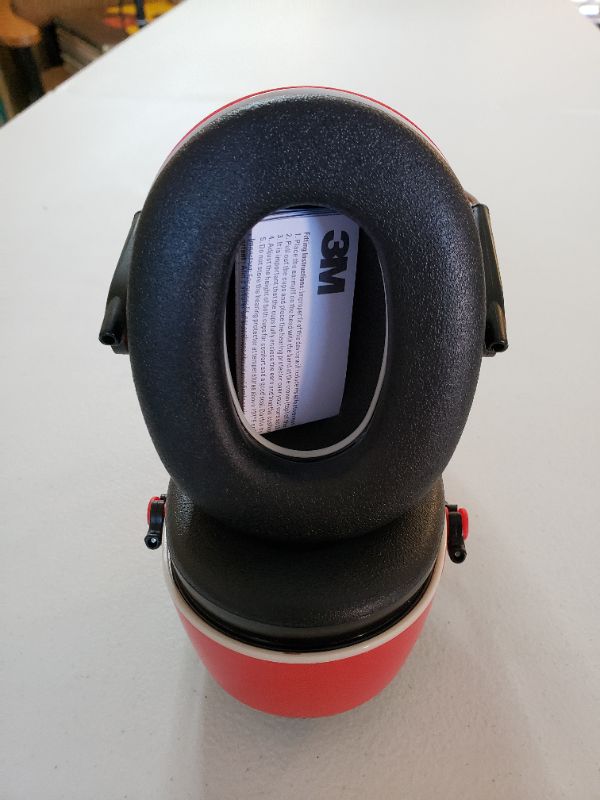 Photo 1 of 3M Protective Ear Covers. Adjustable Headband. Red/Black. One Size.