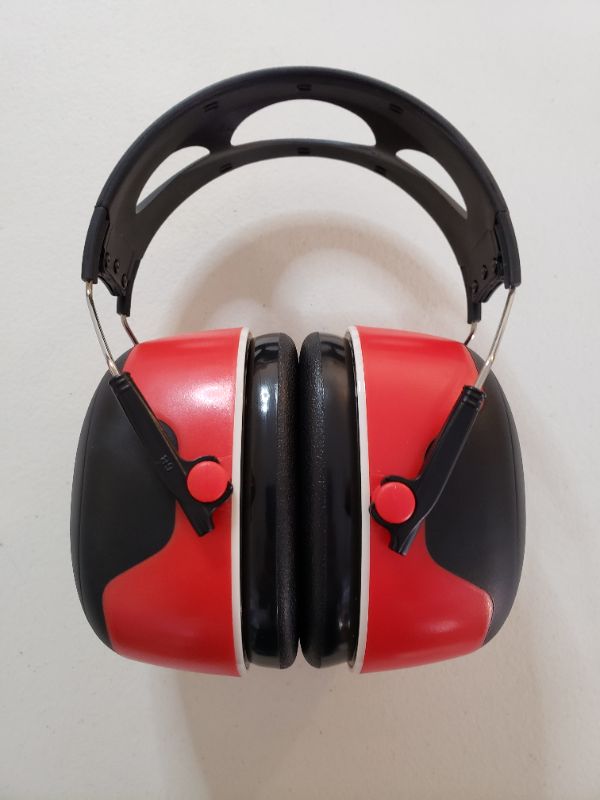 Photo 1 of 3M Protective Ear Covers. Adjustable Headband. Red/Black. One Size.