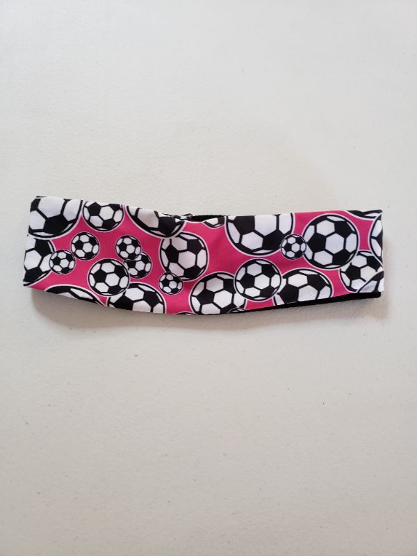 Photo 1 of Mad Sports Soccer Ball Pink Women/Girls Headband. One Size.