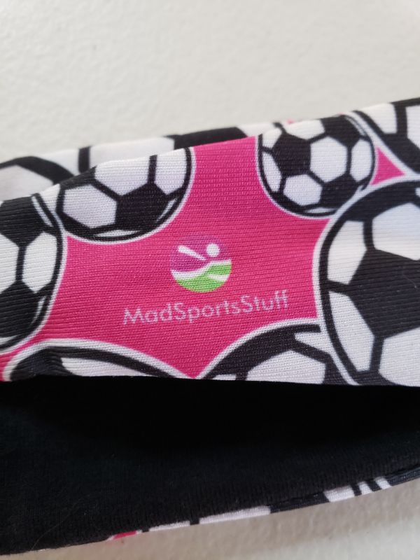 Photo 3 of Mad Sports Soccer Ball Pink Women/Girls Headband. One Size.