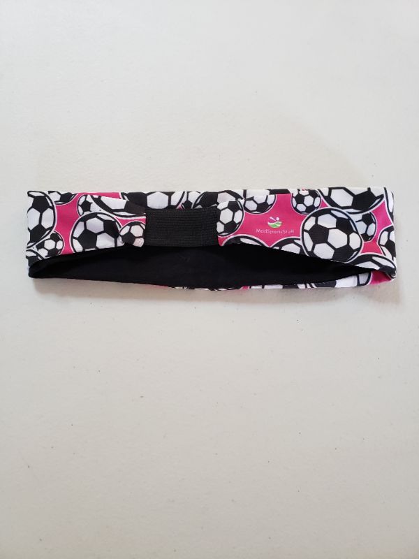 Photo 2 of Mad Sports Soccer Ball Pink Women/Girls Headband. One Size.