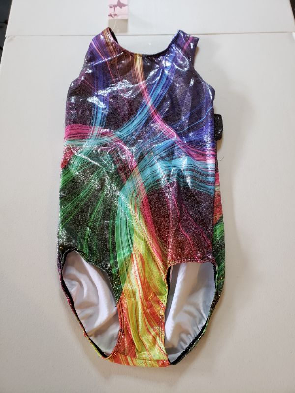 Photo 1 of Girls' Rainbow Sparkle One Piece Dance Suit, Size 14A.