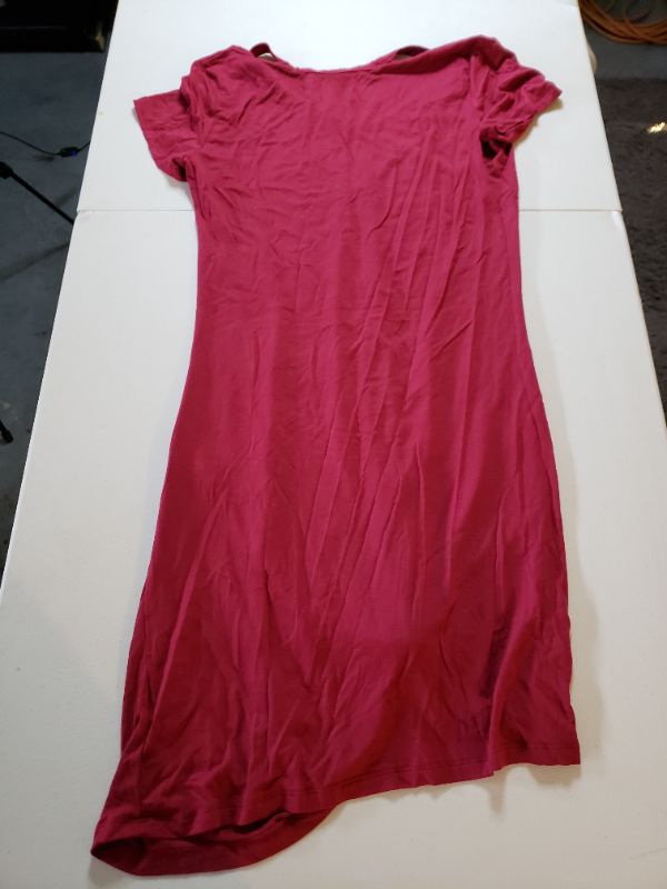 Photo 3 of Women's Long Blouse Style Dress, Maroon/Red, Size Small.