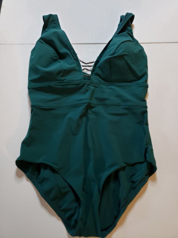 Photo 1 of Amoressa Women's Swimwear Northern Lights Aurora Plunging Neckline Soft Cup One Piece Swimsuit. Size 12 US.
