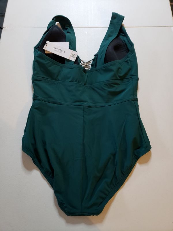 Photo 2 of Amoressa Women's Swimwear Northern Lights Aurora Plunging Neckline Soft Cup One Piece Swimsuit. Size 12 US.
