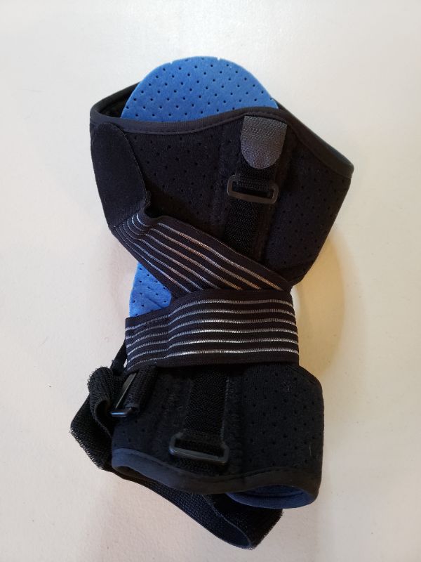 Photo 2 of Knee Brace, Black/Blue, Pre-Owned. Velcro Adjust.