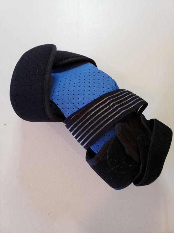 Photo 1 of Knee Brace, Black/Blue, Pre-Owned. Velcro Adjust.