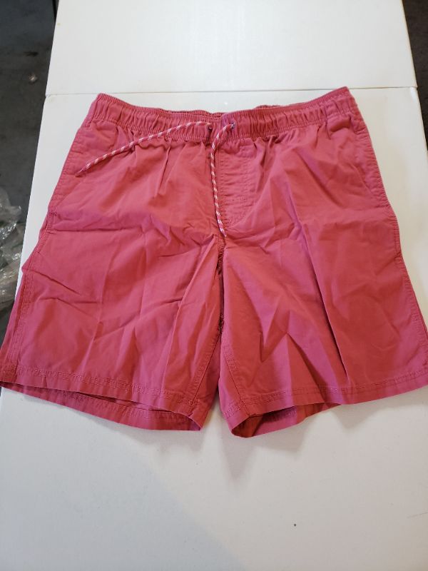 Photo 2 of Unisex Amazon Essential Shorts, Pink/Red, Size Large.