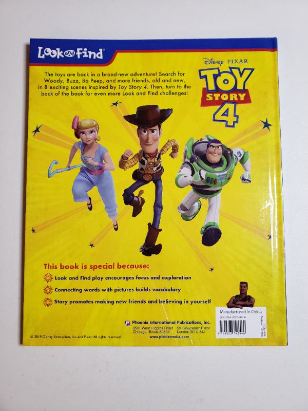 Photo 1 of Disney Pixar Toy Story 4 Woody, Buzz Lightyear, Bo Peep, and More! - Look and Find Activity Book - PI Kids Hardcover – Picture Book, May 21, 2019
