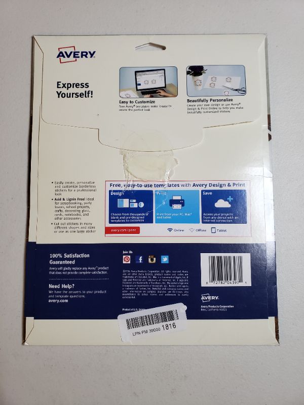 Photo 2 of Avery Printable Sticker Paper, Glossy Clear, 8.5" x 11", Laser & Inkjet Printers, 7 Sheets (4397)
