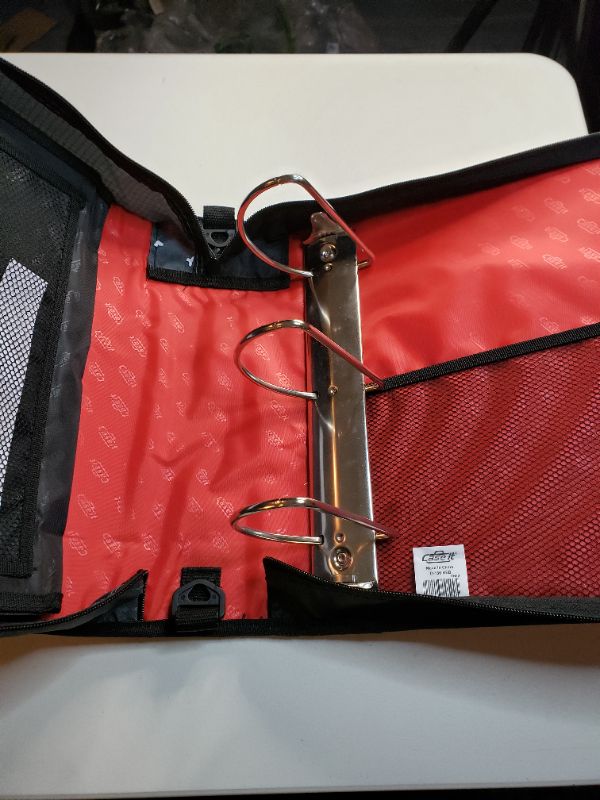 Photo 1 of Case-it The King Sized Zip Tab Zipper Binder - 4 Inch D-Rings - 5 Subject File Folder - 800 Sheet Capacity - [Red]
