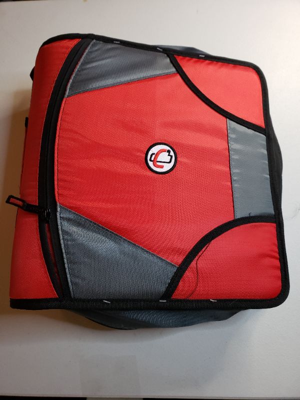 Photo 1 of Case-it The King Sized Zip Tab Zipper Binder - 4 Inch D-Rings - 5 Subject File Folder - 800 Sheet Capacity - [Red]

