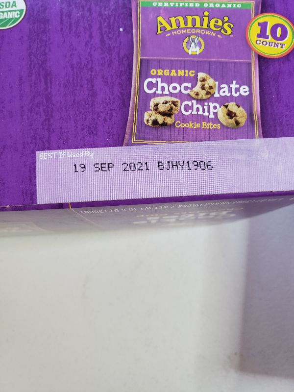 Photo 3 of Annie's Organic Chocolate Chip Cookie Bites, 10.5 oz, 10 ct. 2 Boxes. best By Sep 2021.
