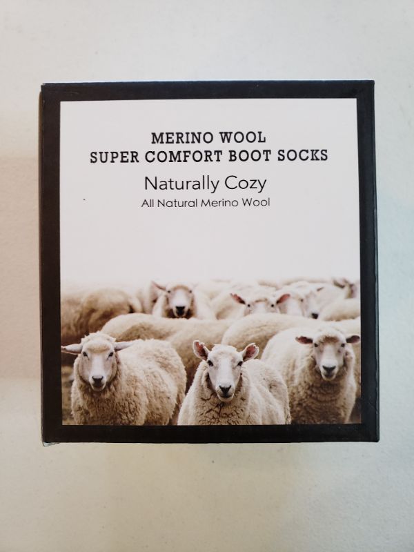 Photo 1 of MERINO WOOL SUPER COMFORT BOOT SOCKS, 2 PAIR, GREY, SIZE S/M.