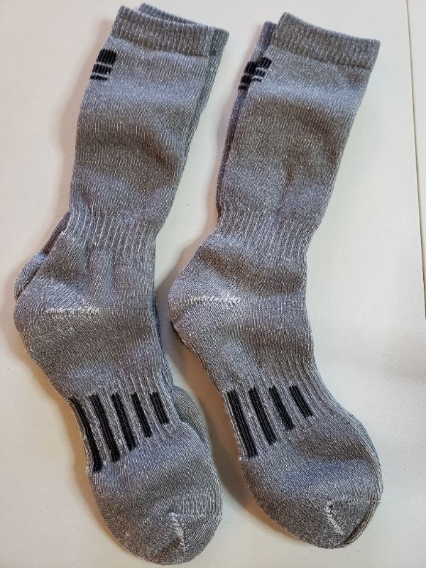 Photo 2 of MERINO WOOL SUPER COMFORT BOOT SOCKS, 2 PAIR, GREY, SIZE S/M.