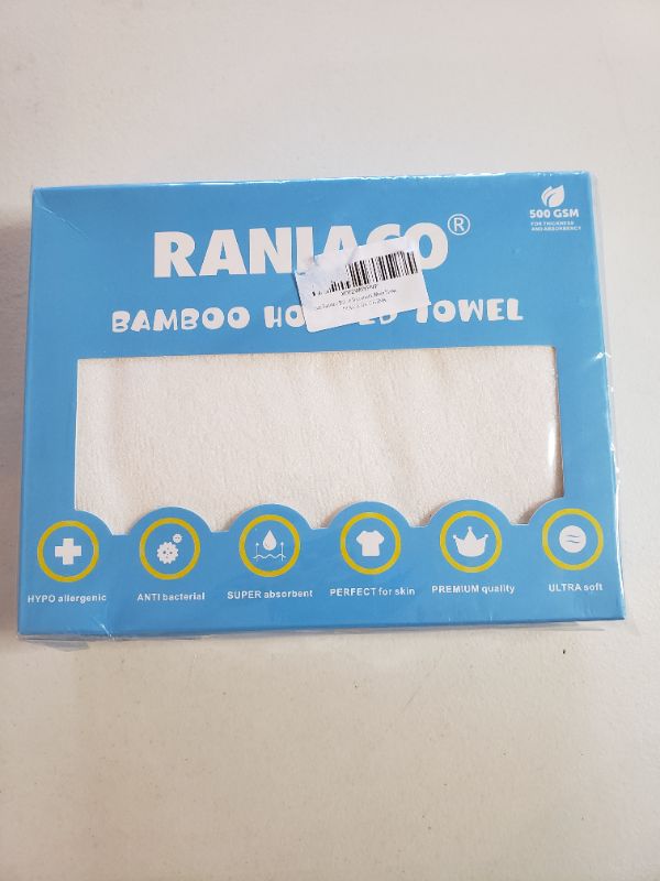 Photo 1 of Raniaco Baby Bath Towel,Hooded Baby Towels with Bear Ears,Super Soft,Absorbent,Organic 100% Bamboo Baby Towel for Newborn,Toddler,Infant,One Size,Unisex,White (White)
