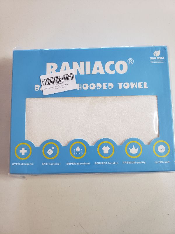 Photo 1 of Raniaco Baby Bath Towel,Hooded Baby Towels with Bear Ears,Super Soft,Absorbent,Organic 100% Bamboo Baby Towel for Newborn,Toddler,Infant,One Size,Unisex,White (White)
