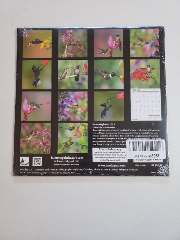 Photo 2 of Hummingbirds Calendar 2021 Calendar – Live, July 15, 2020
