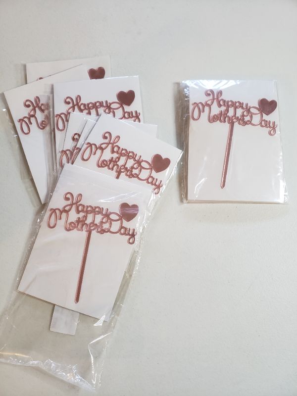 Photo 1 of 10pcs Happy Mothers Day Cake Toppers Decorative Acrylic Cupcake Picks Fruit Insert Party Supplies for Birthday Party Mothers Day (Five Patterns)
LOT OF 2 PACKAGES.