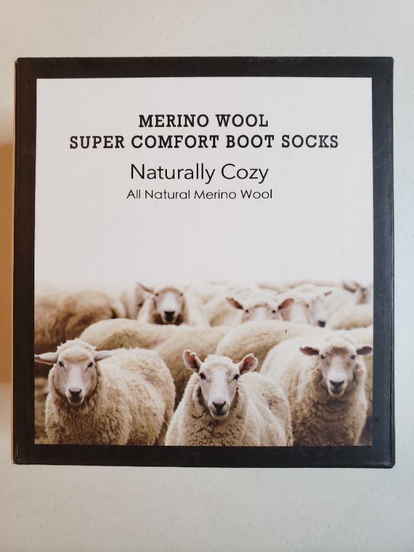 Photo 1 of MERINO WOOL SUPER COMFORT BOOT SOCKS, 2 PACK, GREY. SIZE M/L