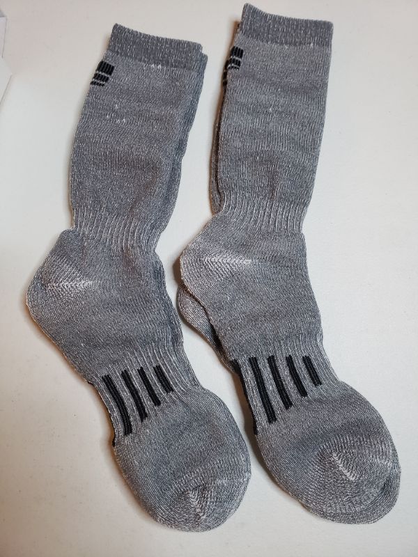 Photo 2 of MERINO WOOL SUPER COMFORT BOOT SOCKS, 2 PACK, GREY. SIZE M/L